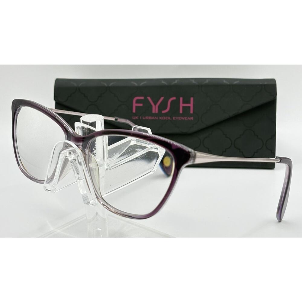 Fysh 3611 Eyeglasses Cat Eye Purple Women 53-15-138 w/ Case